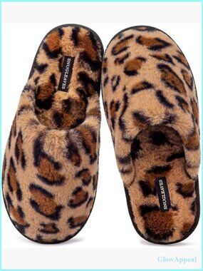 Women's Fuzzy Scuff Slippers Soft Comfy Memory Foam Non-slip Indoor House Shoes